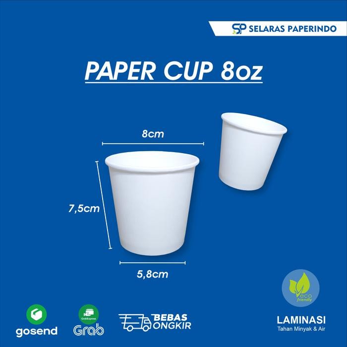 hot paper cup 8 oz polos gelas kopi kertas coffee cup paper hot cup