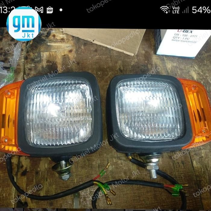 Jual Lampu Sorot Sambung Sen Kuning Alat Berat 12/24Volt -Set Sepasang