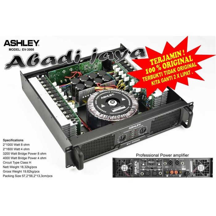 Power Ashley EV3000 Amplifier Ashley EV 3000 Original