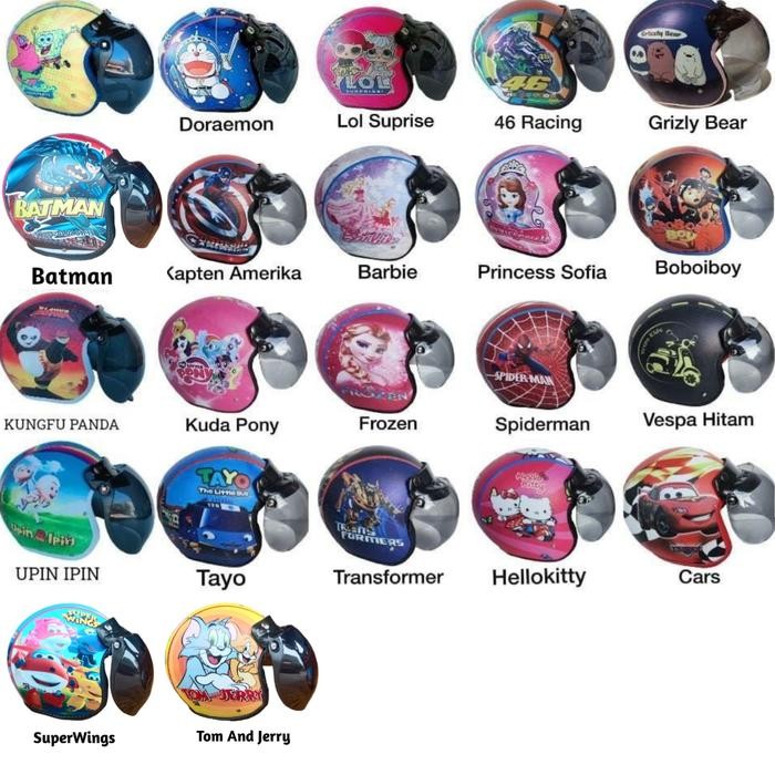 TERMURAH Helm Bogo Anak Kecil Banyak Variasi Gambar free kaca READY STOCK