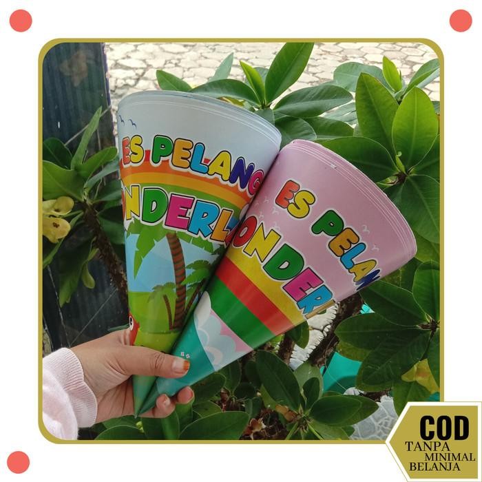 HariPromo- Karton Es Salju Pelangi - Kemasan Es Serut - Cup Es Serut Pelangi