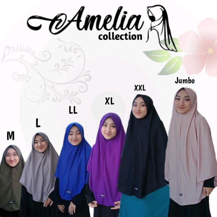 Prom0Besar- Jilbab Amelia Bahan Kaos Tc Size M-Jumbo Wanita Muslim Instan - Nyaman, Panjang