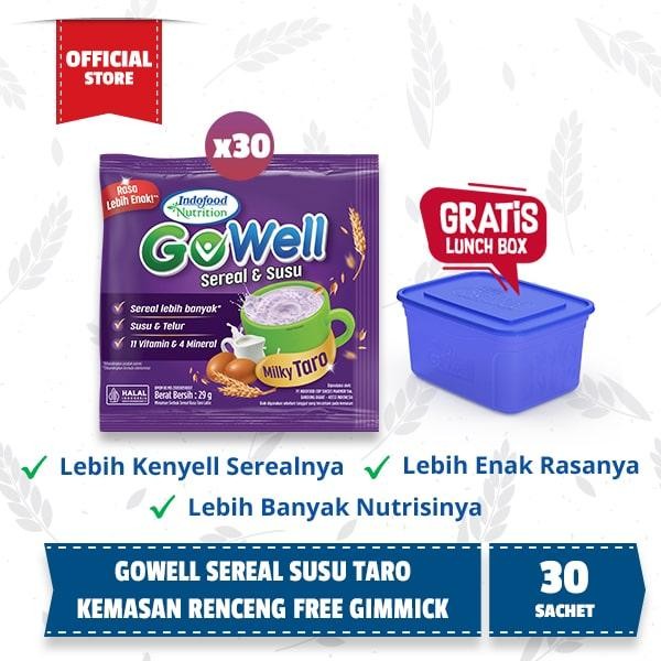 by3n- 30 Pcs - Gowell Sereal Susu Rejuv Renceng Taro Free Gimmick