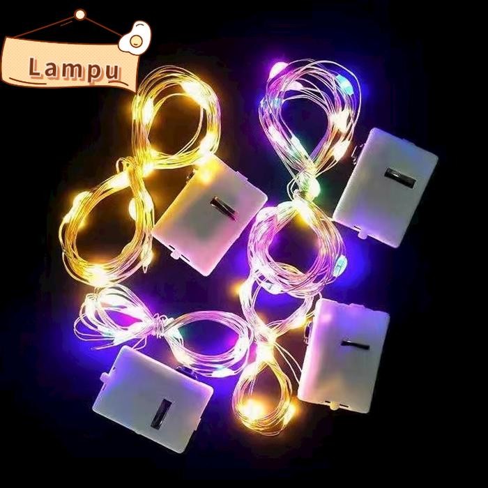 BERKUALITAS Ready StockLampu Tumblr 1 Meter Warna Warni Lampu Agustusan Kelap Kelip Lampu LED Kawat
