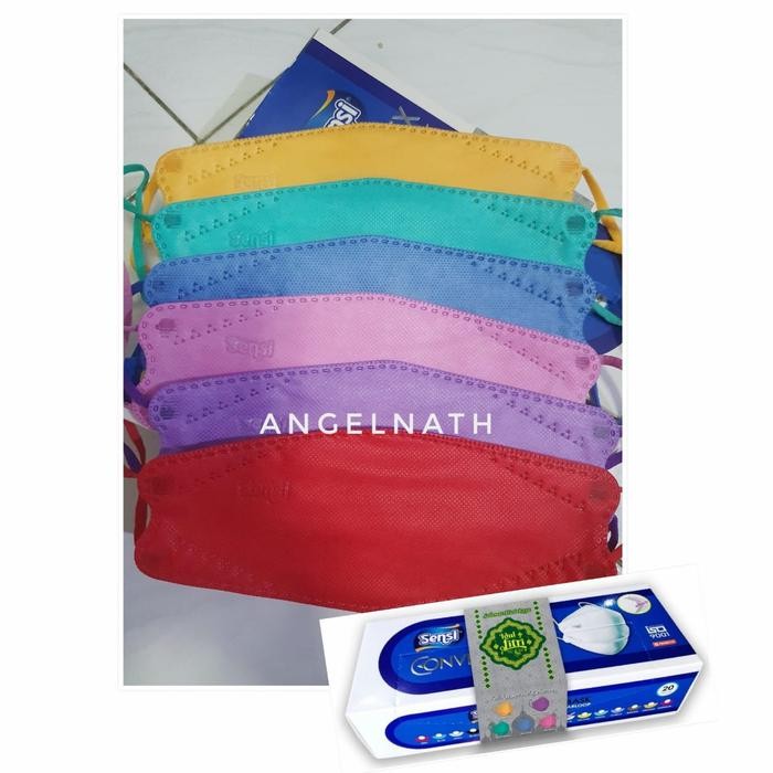 KJB masker sensi convex mask evo 4 ply earloop 4d warna warni 22pcs