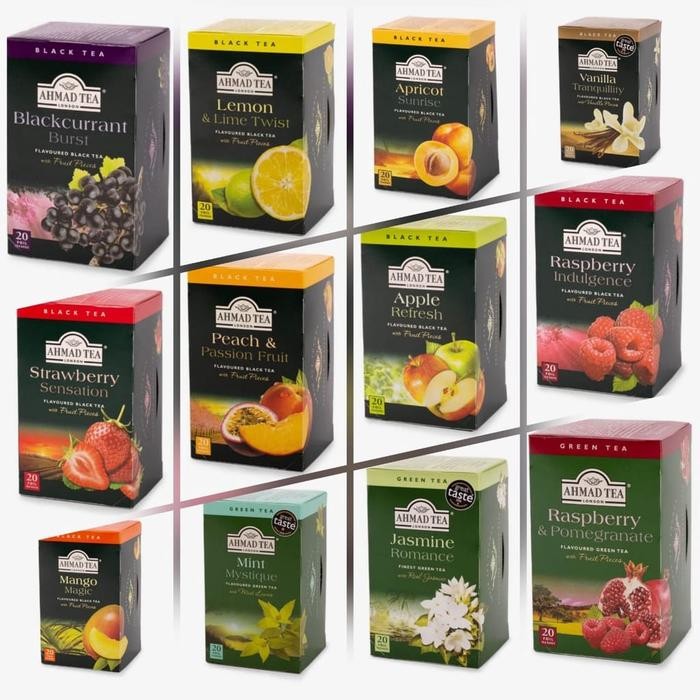 Super AHMAD TEA LONDON PREMIUM TEA BLACK/ GREEN/ FRUIT/ 20 PCS PER BOX BPOM