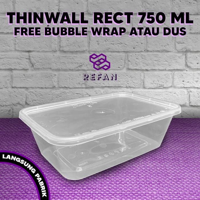 Kotak Makan Plastik 750 ML Thinwall / Tempat Makan Plastik Food Grade
