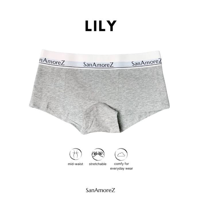 SanAmoreZ Women Boyshorts Panty / Celana Dalam Wanita - Cotton Size XS - XL Mid Waist Lily Boyshorts