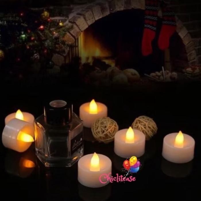 LILIN LAMPU LED ELEKTRIK CANDLE PESTA DEKORASI PINK BIRU HIJAU MERAH KUNING NATAL
