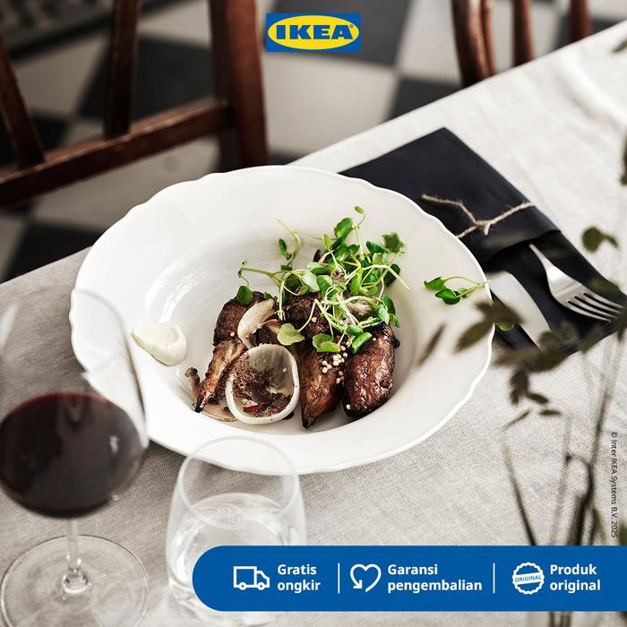 IKEA UPPLAGA Piring Cekung Putih 26cm Peralatan Makan
