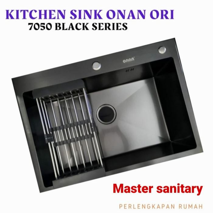 Kitchen Sink Stainless ONAN 7050 HITAM BLACK ORIGINAL /Bak Cuci Piring