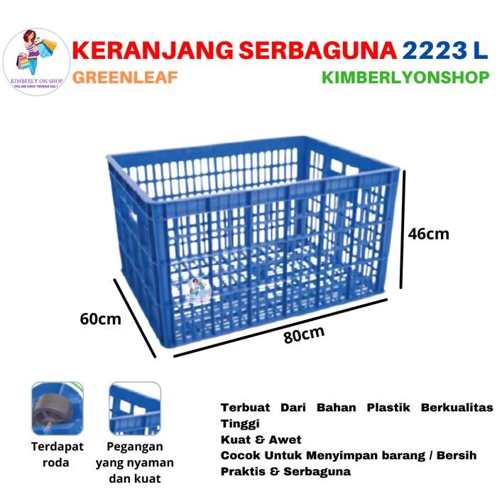 KERANJANG INDUSTRI CONTAINER BOX RODA 2223 L GREEN LEAF