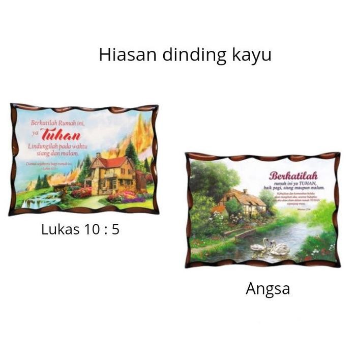 Hiasan Dinding Berkatilah / Angsa Pajangan Gantung Dekorasi Rumah Kristen Rohani Kayu