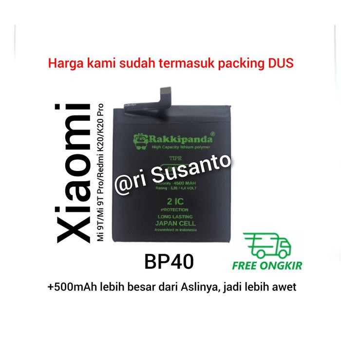 Baterai Rakkipanda BP40 BP41 for Xiaomi Mi9T Mi 9T K20 / Pro