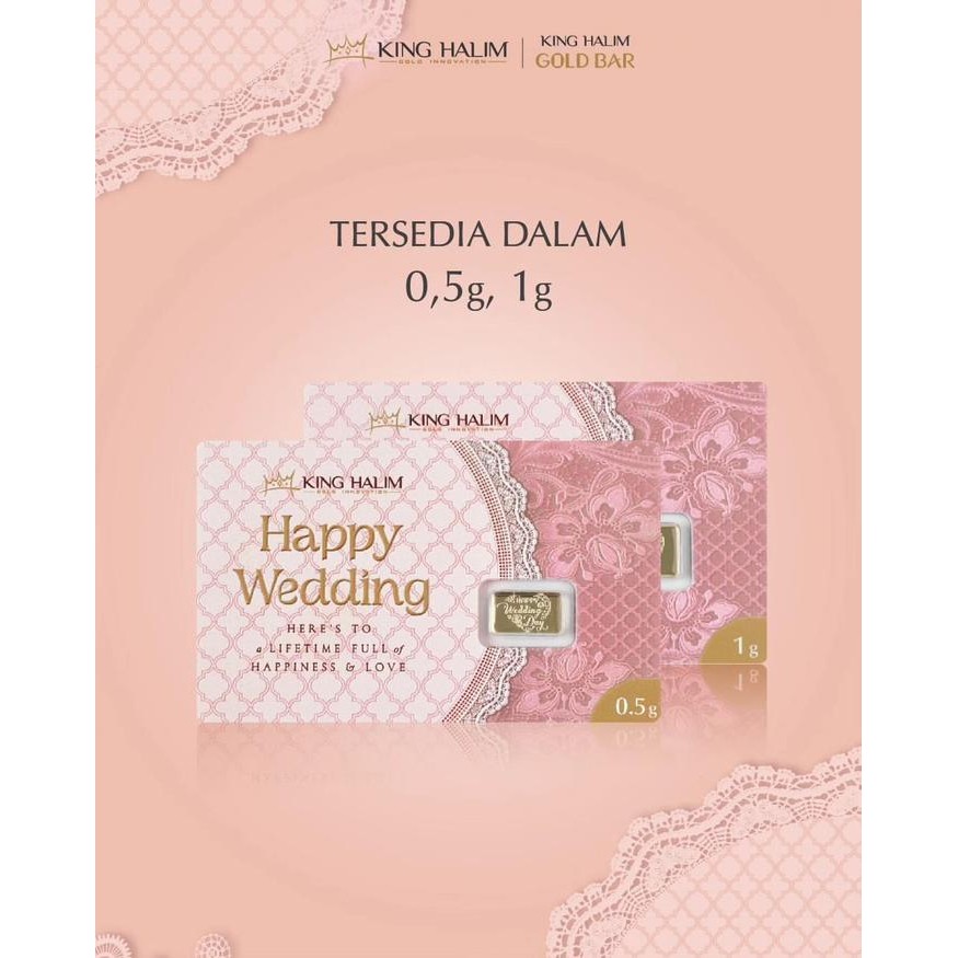 (New) Logam Mulia Emas King Halim - Happy Wedding