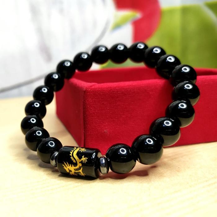gelang giok naga black jade pria wanita