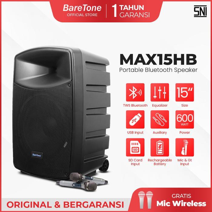 SPEAKER PORTABLE BARETONE MAX15NB 800W - 15INCH