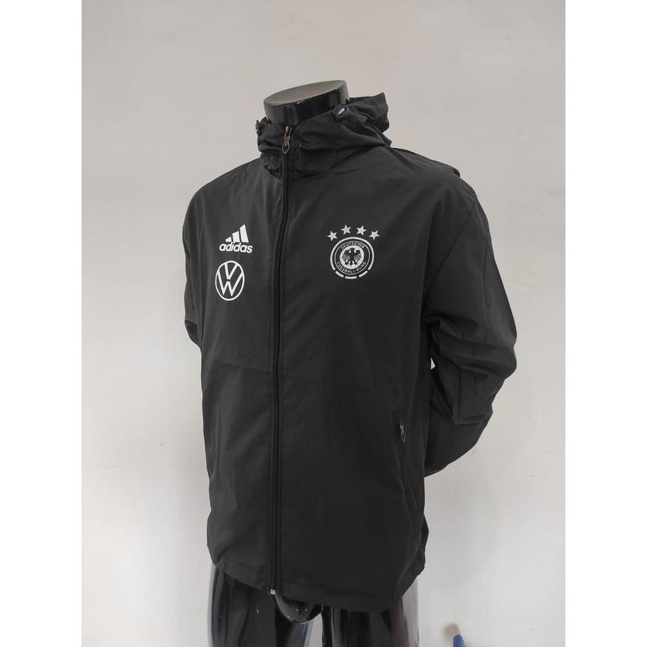 Premium Jaket Parasut Training Jerman Black Original