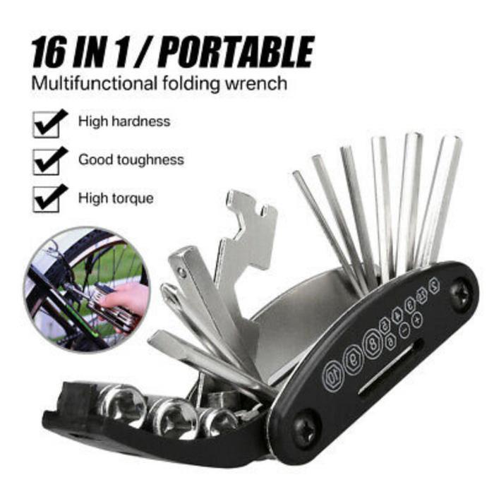 Set Kunci Lipat 16 in 1 Mini Set Kunci Sepeda Lengkap Obeng L Sok Pas Shock Mini Bicycle Set Tool