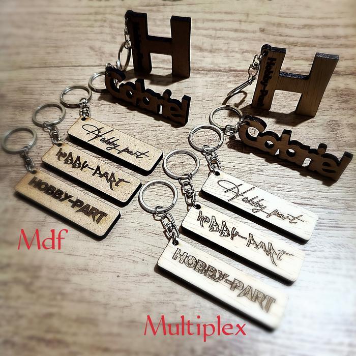 Gantungan Kunci Custom Nama Plywood laser cutting