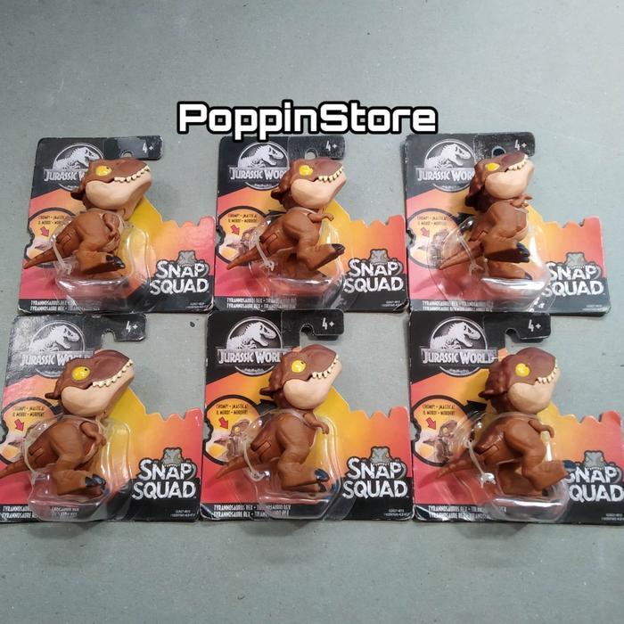 Jurassic World Snap Squad Tyrannosaurus Rex Coklat Dino Rare Wave 1