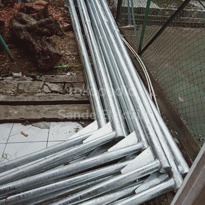 Terbaru Tiang Lampu Taman Pju Bulat 4M 4 Meter Single T Galvanized