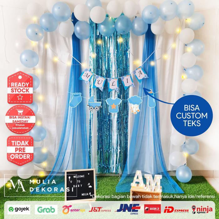 Dekorasi Backdrop Baby Girl Baby Boy Background Backdrop Bayi Lahiran Aqiqah Paket Baby Mulia HH