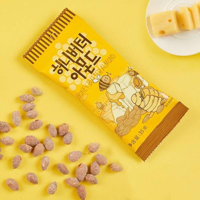 HBAF (TOM'S) HONEY BUTTER ALMOND - Camilan kacang almond asli Korea
