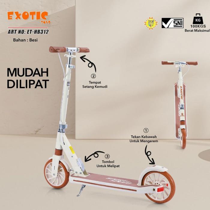 Promo Scooter Otoped Exotic Hb 312 // Hb 313 Besi Rem Tangan Lipat Original