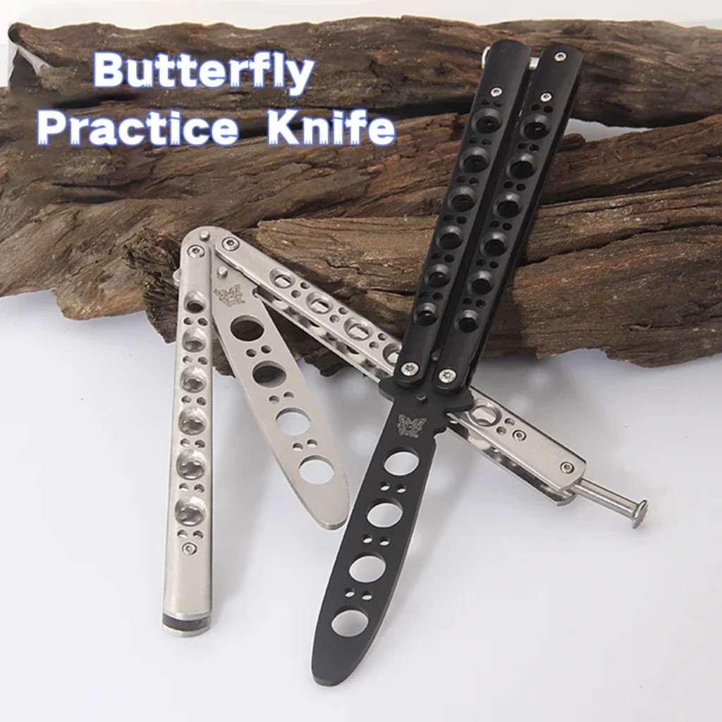 Trainer Butterfly Knife Practice Knife Metal Butterfly Steel Trainer Knife Folding Knife for