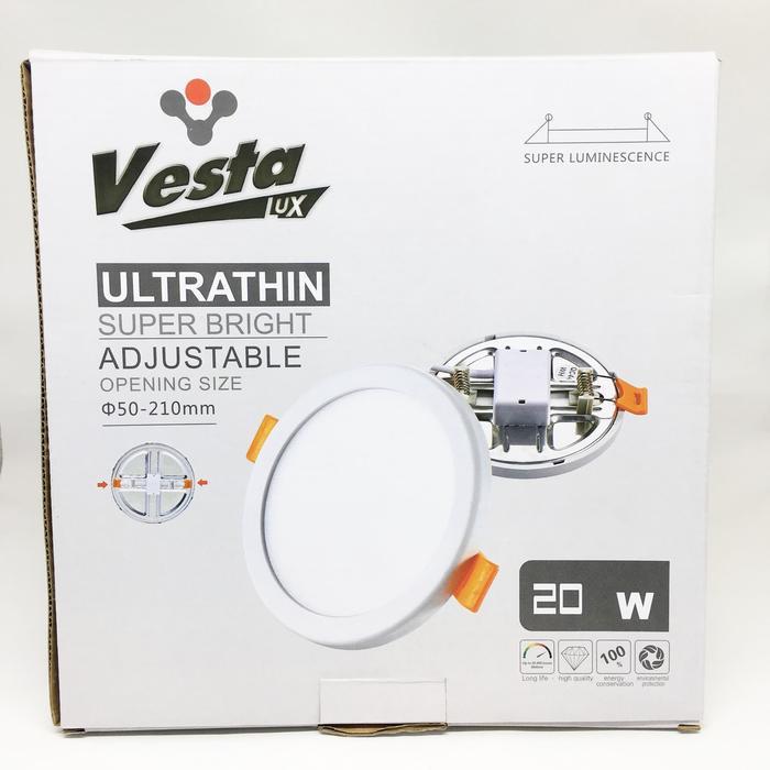 VESTA LAMPU DOWNLIGHT ADJUSTABLE LED PANEL KOTAK / BULAT 20 WATT