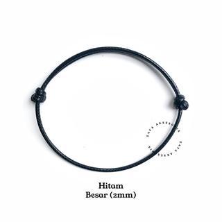 Zafa Gelang tali pria wanita hitam simpel tahan air elegant keren / gelang simple hitam - Simple