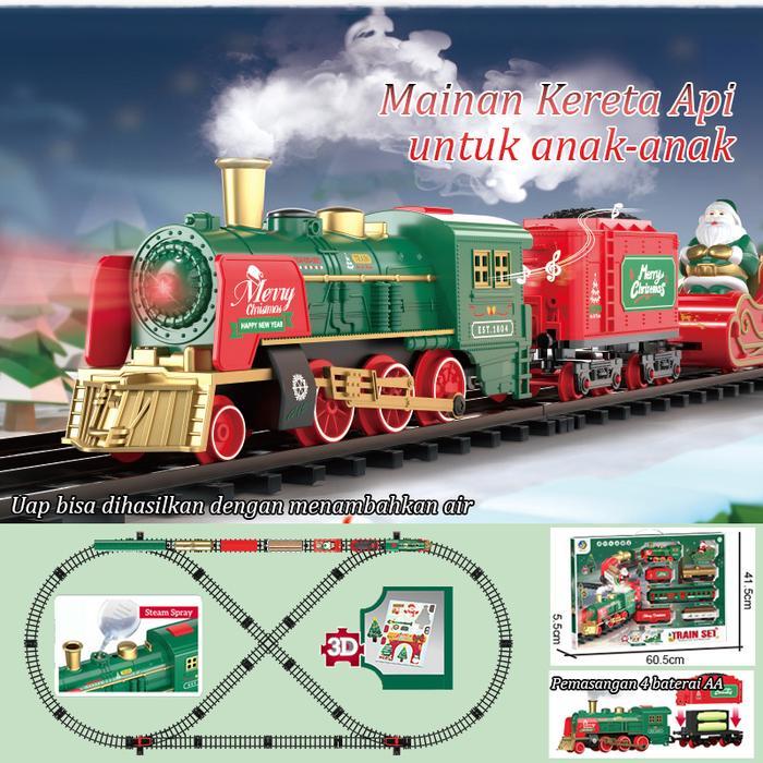 Wangao Mainan Anak Anak Kereta Mainan Kereta Api Full Set Lengkap Kereta Api Uap Mainan Anak Laki