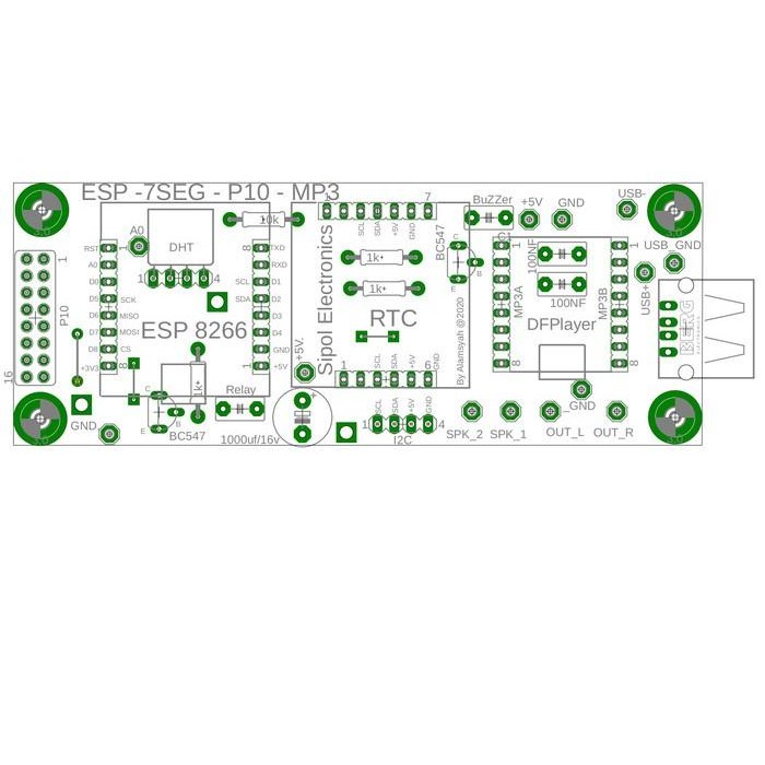 KIT ARDUINO JWS ADZAN MUROTTAL WIFI ESP8266 MP3 LED MATRIX 8X32