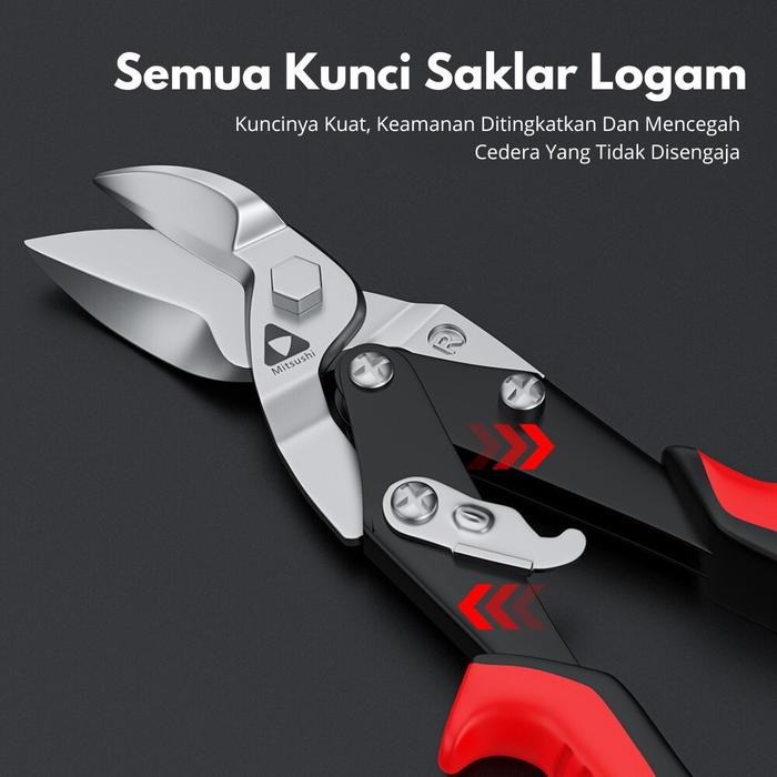 Promo Mitsushi Gunting Baja Ringan Serbaguna 10 Inch Panjang 250Mm/Gunting Holo Gunting Baja Ringan