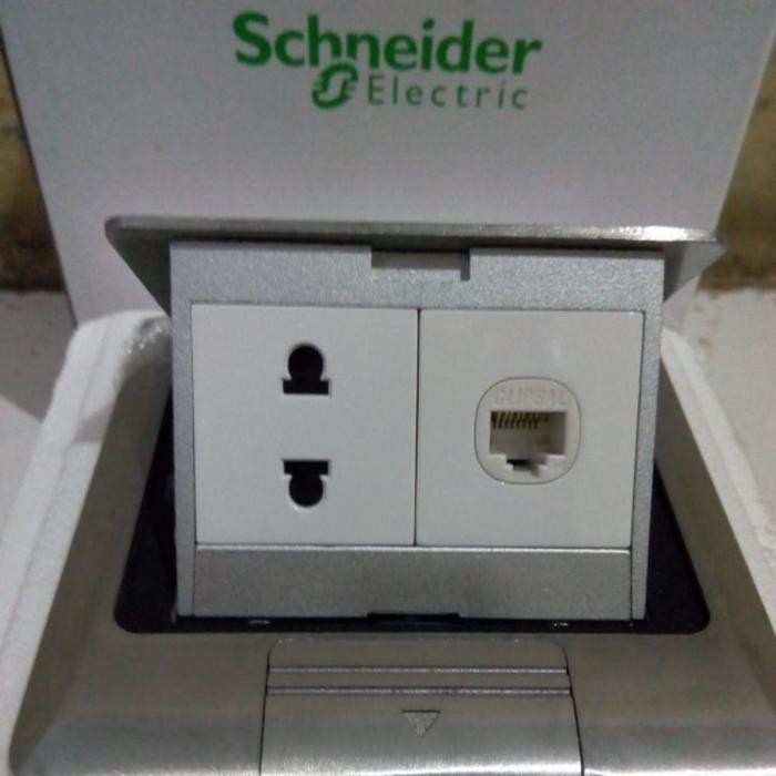 Laris Stop Kontak Lantai Data Cat5 + Stop Kontak Universal 2 Pin Schneider Terlariss 