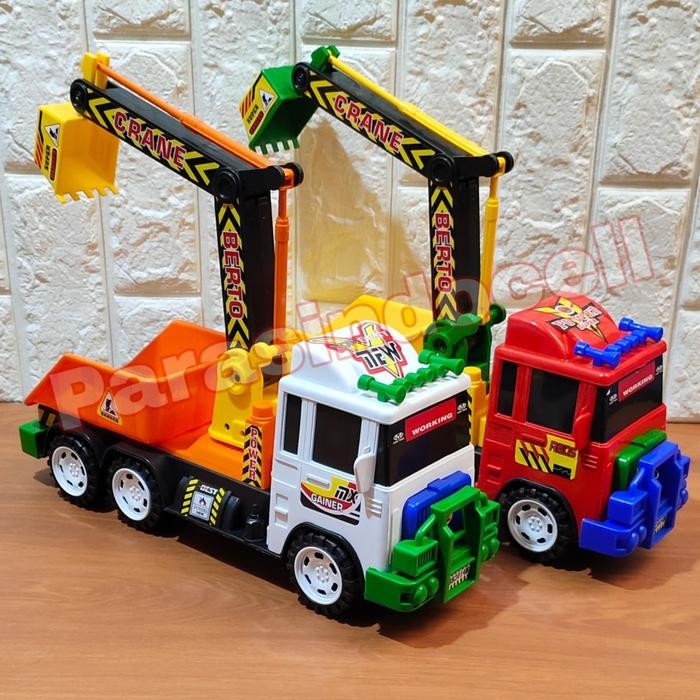 Mainan Mobil Mobilan Truk Beko Konstruksi Alat Berat -Mainan Edukatif