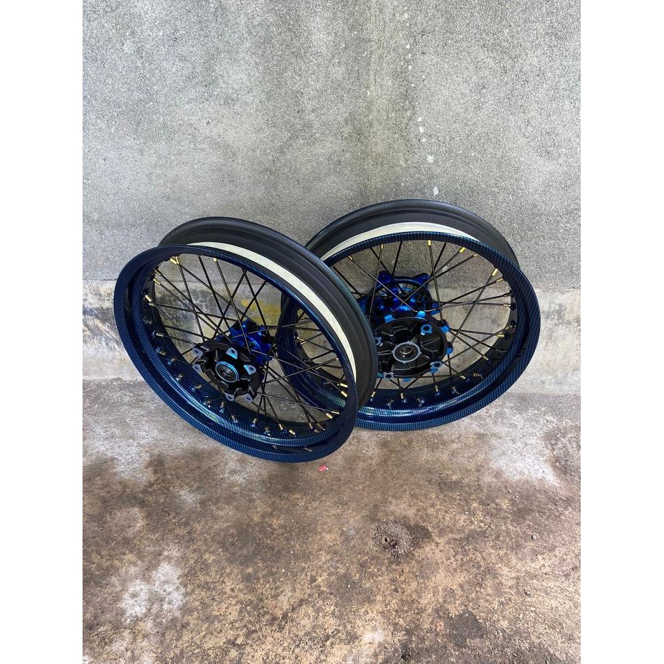 Velg Champ Carbon Ukur 300/350 Ring 17 Wheelset Supermoto Crf Tanpa Ban