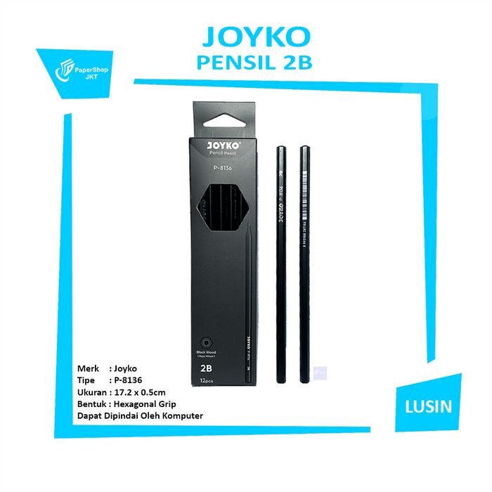 

Joyko - Pensil Kayu Hitam 2B P-8136 - Lusin