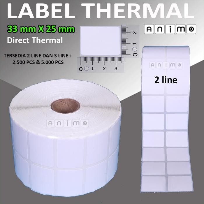 

Label Thermal 33X25 - Label Barcode Direct Thermal 33 X 25 Mm - Stiker Thermal 33X25 - 2 Line - 3