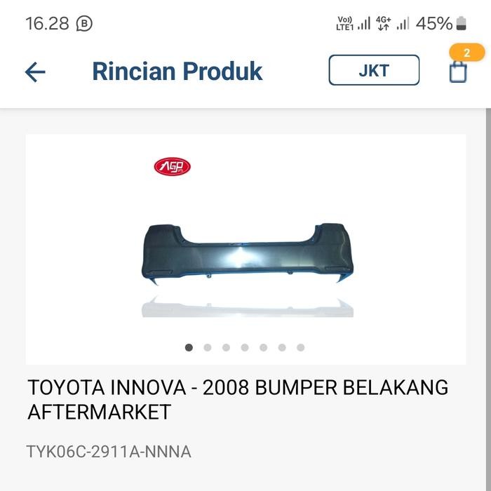 Bemper Belakang Innova 2009, Bemper belakang Innova 2010, Bemper belakang Innova 2015