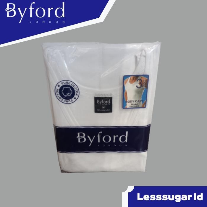 BYFORD KAOS DALAM SINGLET ISI 3 PCS PUTIH TANKTOP KAOS KUTANG KATUN