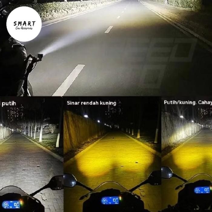 LAMPU TEMBAK FOGLAMP LASER LED PROJIE PROJI 4 MATA PUTIH KUNING