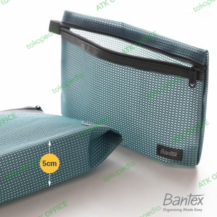 

Terlaris! Bantex Sky Blue Zipper Storage Pouch Handbag Pencil Case 8107 24X17Cm