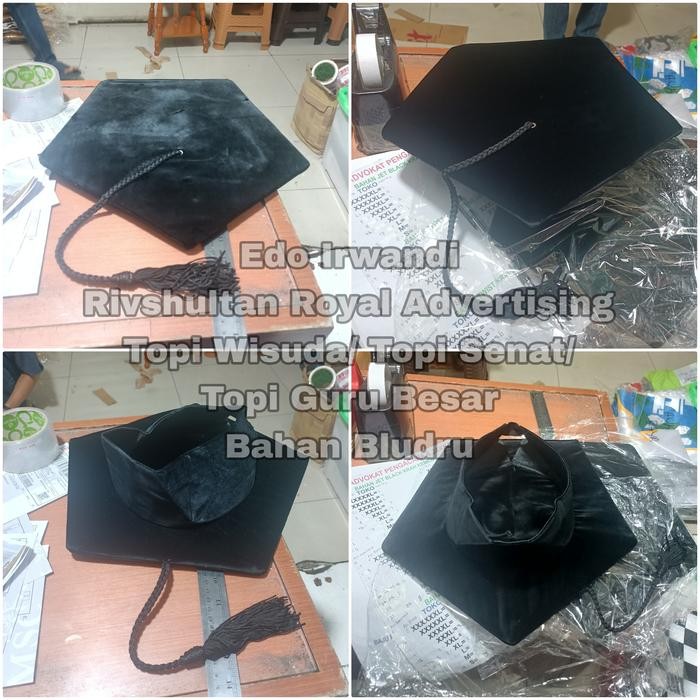 Topi Toga Wisuda Bludru Topi Senat Topi Guru Besar Topi Rektor