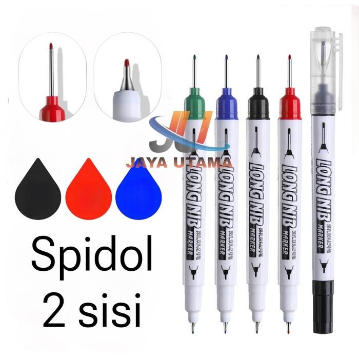 

New Spidol Tukang 2 Sisi Spidol Kepala 2 Spidol Permanen Panjang Long Nib Tip Marker Pulpen Tulisan