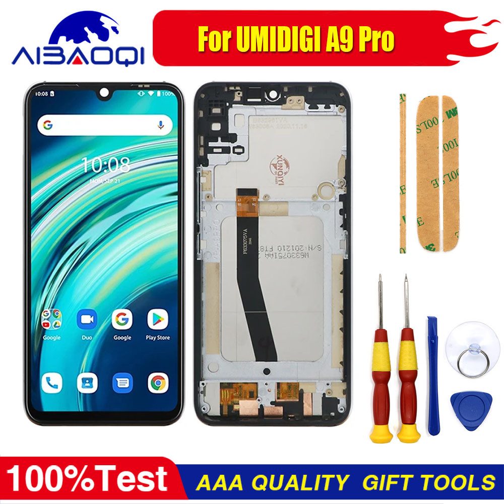 New Original 6.3 Inch Touch Screen + 2340X1080 LCD + Tool+3M Adhesive For Umi Umidigi A9 Pro Android