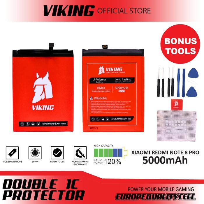VIKING Baterai Redmi Note 8 Pro BM4J Double Power