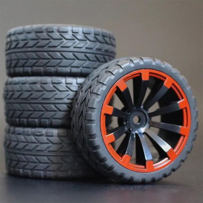 Stok Baru 1pcs ban + velg onroad touring rc 1/10 hsp tamiya wltoys 144001 12 LC