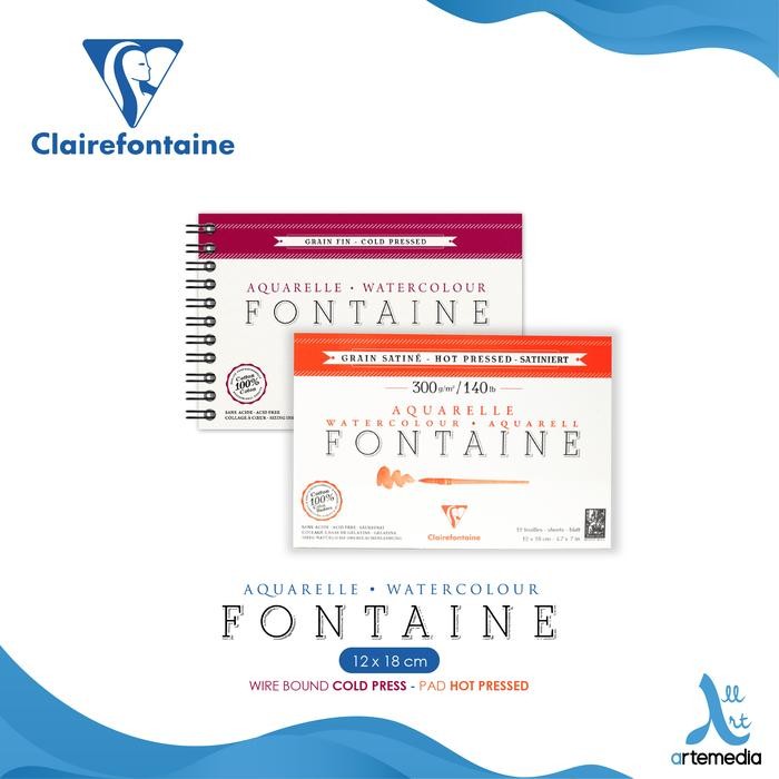 

Clairefontaine Fontaine Watercolor Pad 12x18cm 100% Cotton 300gsm Kertas Cat Air Premium Made in